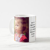 Foto | Der Weihnachtsmann am Feuer | Weißer Kaffee Kaffeetasse (Vorderseite Links)