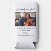 Foto der weißen Gastgeschenk Hochzeit glücklicherw Selters Dosenkühler (Rückseite)