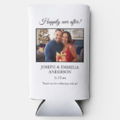 Foto der weißen Gastgeschenk Hochzeit glücklicherw Selters Dosenkühler (Vorderseite)