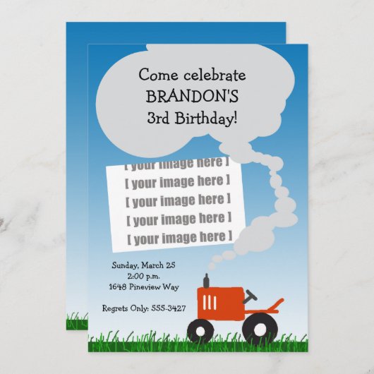 Foto der Zugmaschine Einladung: Rottraktor Einladung (Vorne/Hinten)