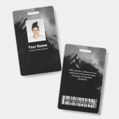 Foto des Angestellten, Bar-Code, Name Ausweis (Vorder- & Rückseite)