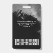 Foto des Angestellten, Bar-Code, Name Ausweis (Rückseite)