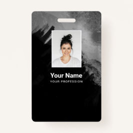 Foto des Angestellten, Bar-Code, Name Ausweis