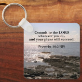 Foto des Atlantischen Ozeans mit Bibelerfolg Schlüsselanhänger (Vorderseite)