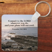 Foto des Atlantischen Ozeans mit Bibelerfolg Schlüsselanhänger (Rückseite)