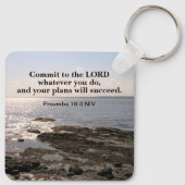 Foto des Atlantischen Ozeans mit Bibelerfolg Schlüsselanhänger (Rückseite)
