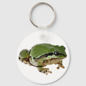 Foto des Baumfrosches über Weiß sitzend Schlüsselanhänger (Vorderseite)