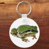 Foto des Baumfrosches über Weiß sitzend Schlüsselanhänger (Vorderseite)