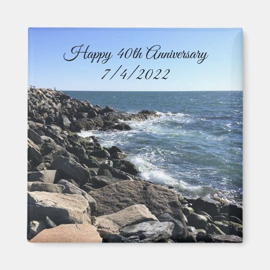 Foto des Blauen Ozeans 40 Jahre alt Magnet (Vorne)