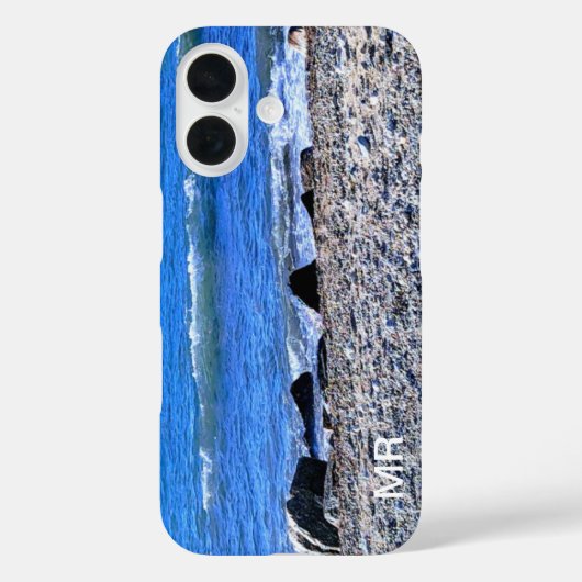 Foto des Blue Ocean Simple Add Monogram Case-Mate iPhone Hülle (Rückseite)