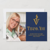 Foto des Blue Veterinary Office anpassbar Dankeskarte (Vorderseite)