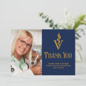 Foto des Blue Veterinary Office anpassbar Dankeskarte (Stehend Vorderseite)