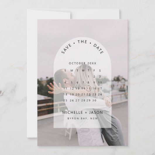 Foto des Bogenkalenders Save the Date Aufforderung Einladung (Vorderseite)