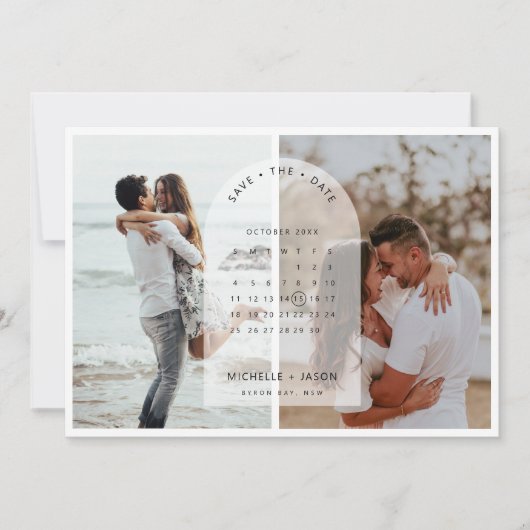 Foto des Bogenkalenders Save the Date Aufforderung Einladung (Vorderseite)