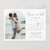 Foto des Bogenkalenders Save the Date Aufforderung Postkarte (Vorderseite)