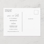 Foto des Bogenkalenders Save the Date Aufforderung Postkarte (Rückseite)