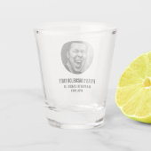Foto des Bräutigams Gesicht Junggesellenabschied G Schnapsglas (Rückseite)
