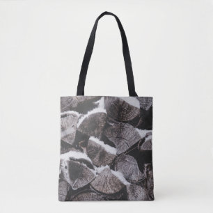 Foto des Brennholzstapels schließen Tasche