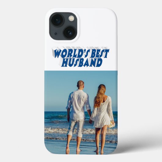 Foto des Ehemanns mit meerblauem Text Case-Mate iPhone Hülle (Rückseite)