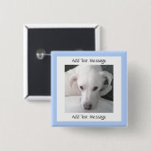 Foto des einzigartigen weißen Labrador Retriever M Button (Vorne & Hinten)