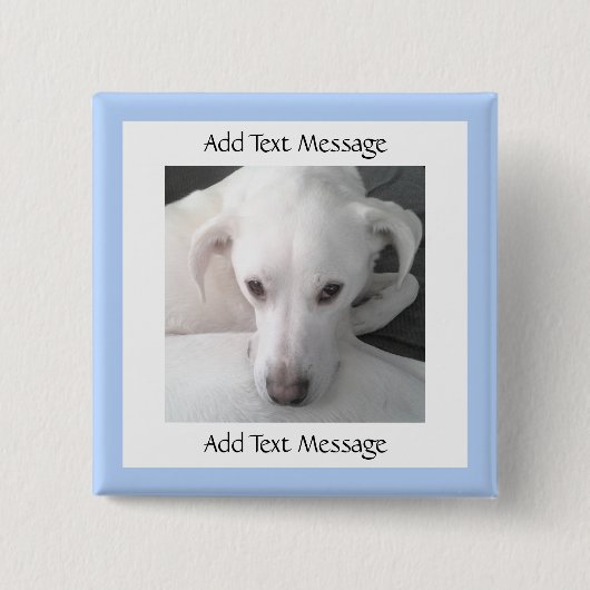 Foto des einzigartigen weißen Labrador Retriever M Button (Vorderseite)
