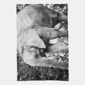 Foto des Elefanten im Schwarz-Weiß-Kontrast Geschirrtuch (Vertikal)