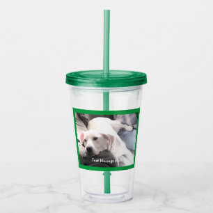 Foto des ermüdeten Hundes neben dem besten Freund Acryltrinkbecher