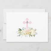 Foto des ersten Heiligen Kommunion Girl Floral Cro Einladung (Rückseite)