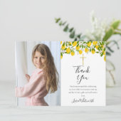 Foto des ersten Heiligen Kommunion-Lemons-Gold-Kre Dankeskarte (Stehend Vorderseite)