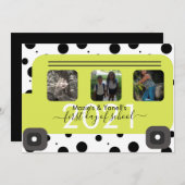 Foto des ersten Tages des Schulbusfensters Einladung (Vorne/Hinten)