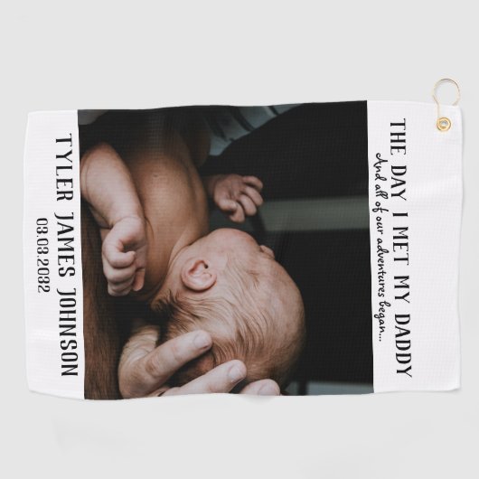 Foto des ersten Vaters Golfhandtuch (Horizontal)