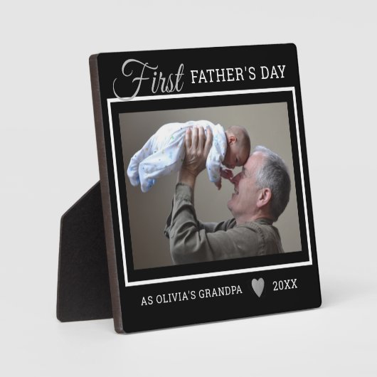 Foto des ersten Vaters Neue Großmutter Schwarz Fotoplatte (Vorderseite)