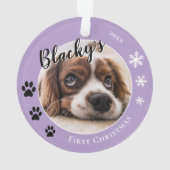 Foto des ersten Weihnachtshundes Ornament (Rückseite)