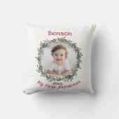 Foto des ersten Weihnachtsjunges Kissen (Vorderseite)