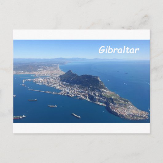 Foto des Felsens von Gibraltar von oben Postkarte (Vorderseite)