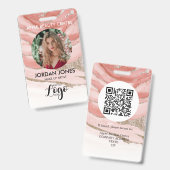 Foto des Firmenlogos rosa Glitzer ID B Ausweis (Vorder- & Rückseite)