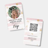 Foto des Firmenlogos rosa Glitzer ID B Ausweis (Vorder- & Rückseite)