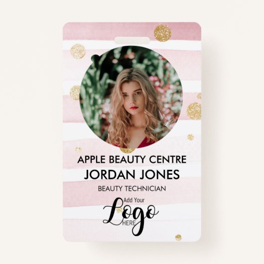 Foto des Firmenlogos rosa Glitzer ID B Ausweis (Vorderseite)