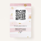 Foto des Firmenlogos rosa Glitzer ID B Ausweis (Rückseite)