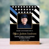 Foto des Flaggenfotos der Blue Line von Police Ret Acrylschild (Neutral)