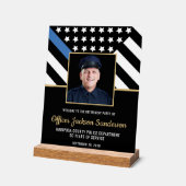 Foto des Flaggenfotos der Blue Line von Police Ret Acrylschild (Winkel)