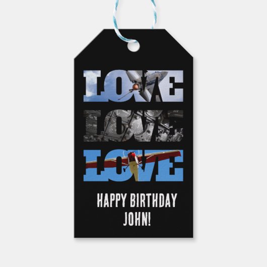 Foto des Flugzeugs, Liebe Word, einfache Luftfahrt Geschenkanhänger (Vorderseite)