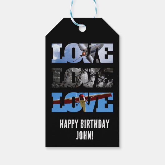 Foto des Flugzeugs, Liebe Word, einfache Luftfahrt Geschenkanhänger (Rückseite)