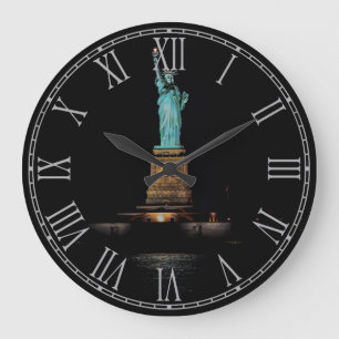 Foto des Freiheitsstatuen in NYC Große Wanduhr