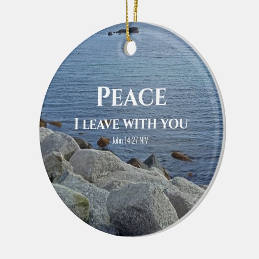 Foto des Friedlichen Bibelverses des blauen Atlant Keramik Ornament (Links)