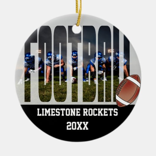 Foto des Fußballteams Keramik Ornament (Vorne)