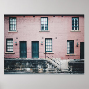 FOTO DES GEBÄUDE MIT TREPPEN POSTER