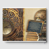 Foto des Gedächtnisdiensts Steampunk-Zeitmessgerät Gästebuch (Rückseite)