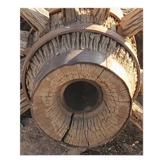 Foto des gewitterten Wagenrades (Vorne)