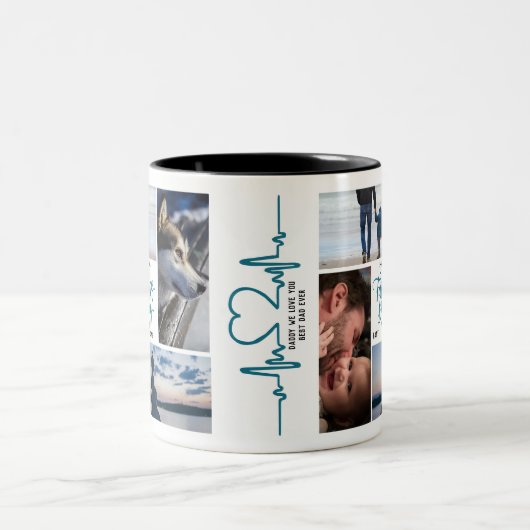 Foto des glücklichen Vaters sammelt Individuelle N Zweifarbige Tasse (Mittel)